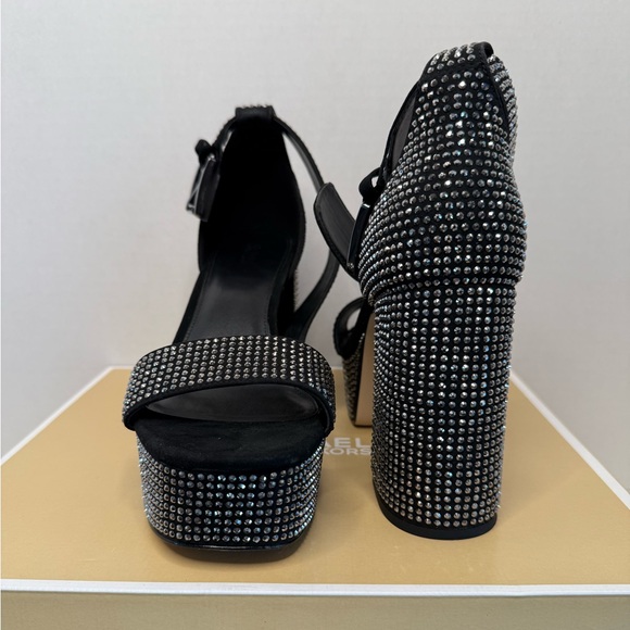 Michael Kors Elegant Black and Silver Women's Platform Heels - Picture 1 of 13